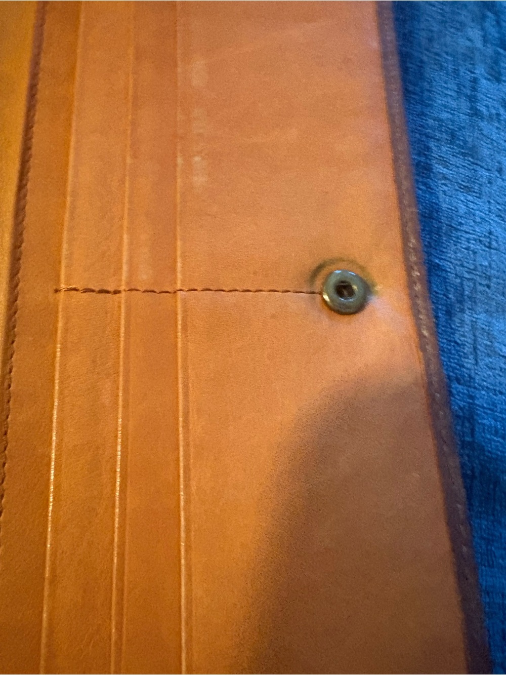 Vintage Frye Cognac Brown Leather Continental Checkbook Wallet Closure as Is - Picture 3 of 8